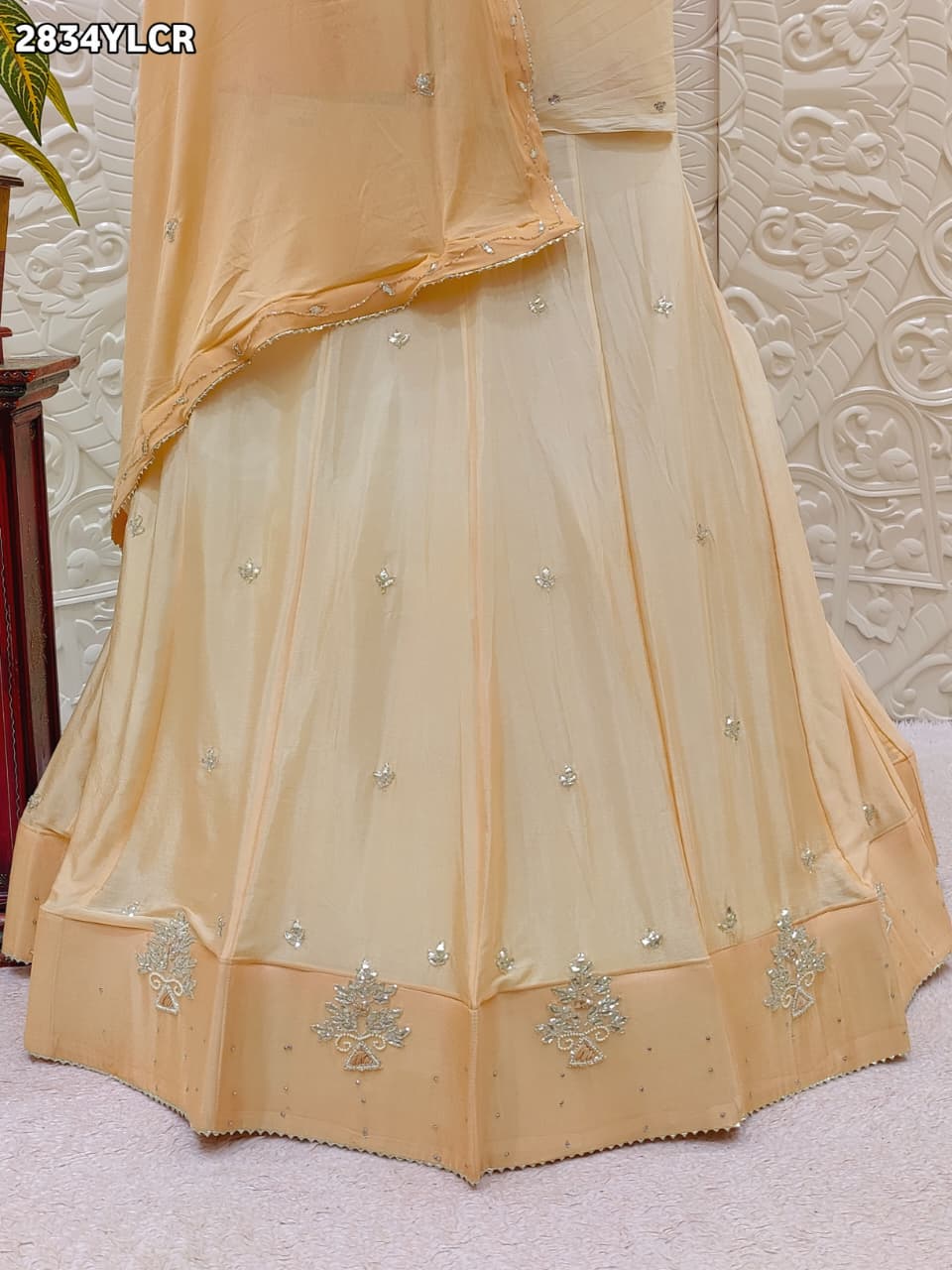 By Traditional Lehenga With Cutdana Work
