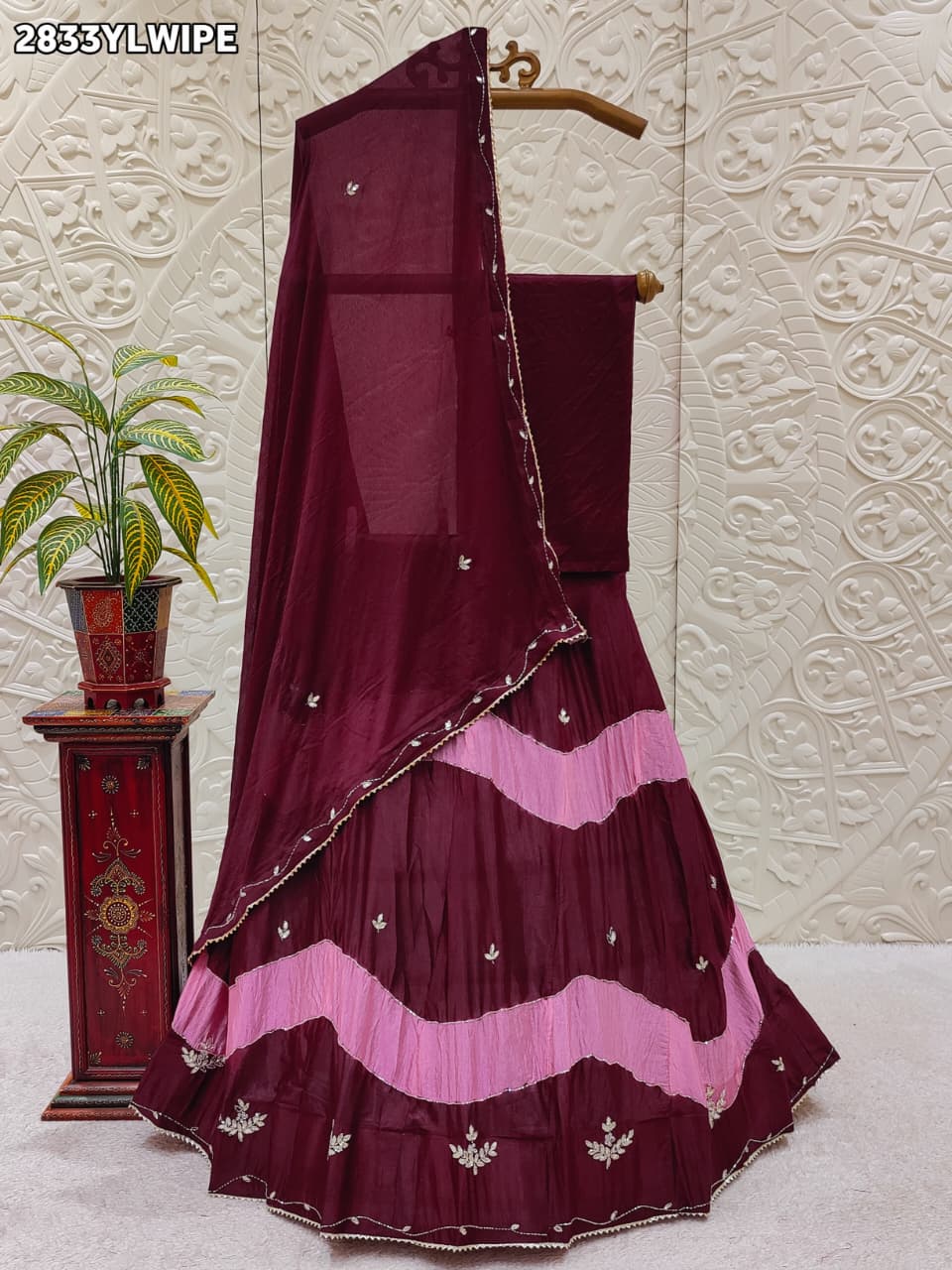 By Traditional Lehenga With Cutdana Work