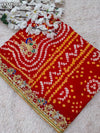 KcPc New Traditional Pila Chunri in Gaji Silk with Handcrafted Zardozi Embellishment MNL