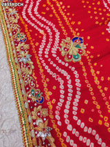 KcPc New Traditional Pila Chunri in Gaji Silk with Handcrafted Zardozi Embellishment MNL