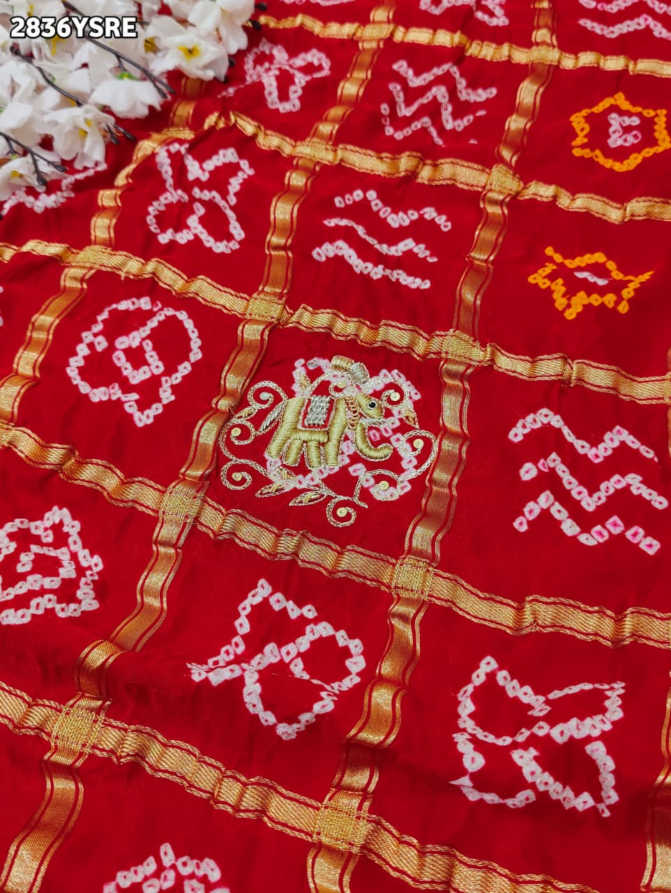By Bandhani Saree With Wedding wear