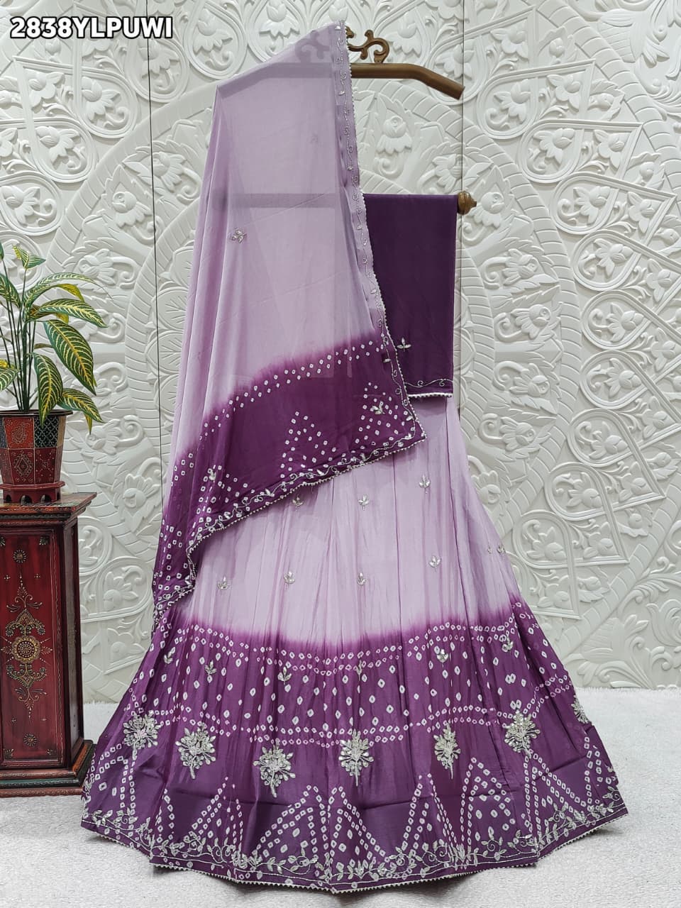 By Bandhani Lehenga With Traditional Wear
