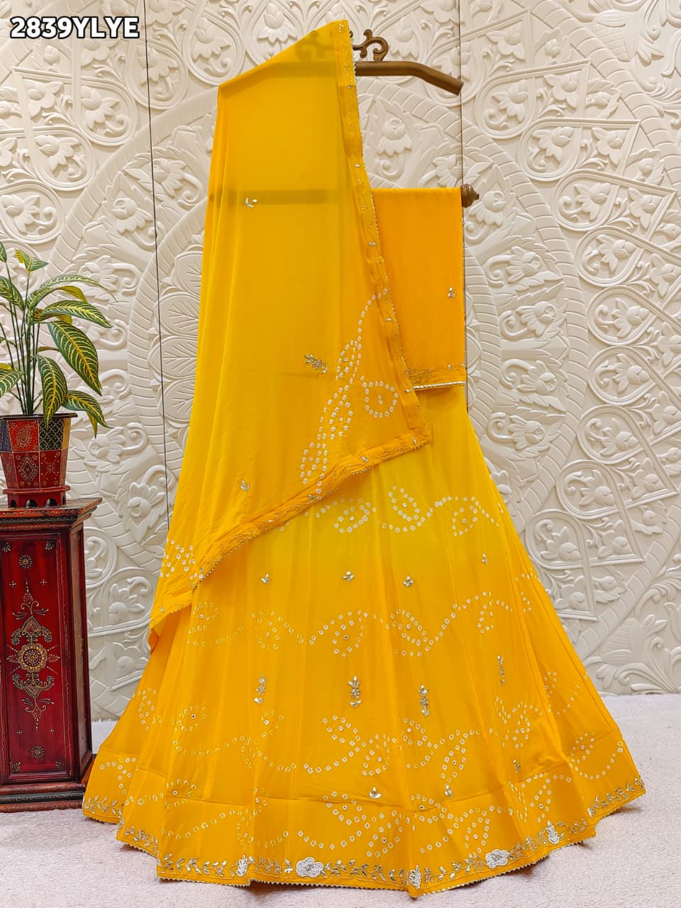 By Bandhani Lehenga With Traditional Wear