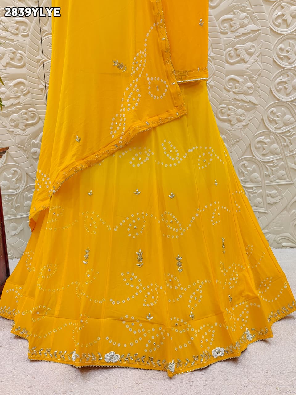 By Bandhani Lehenga With Traditional Wear