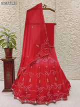 By Bandhani Lehenga With Traditional Wear
