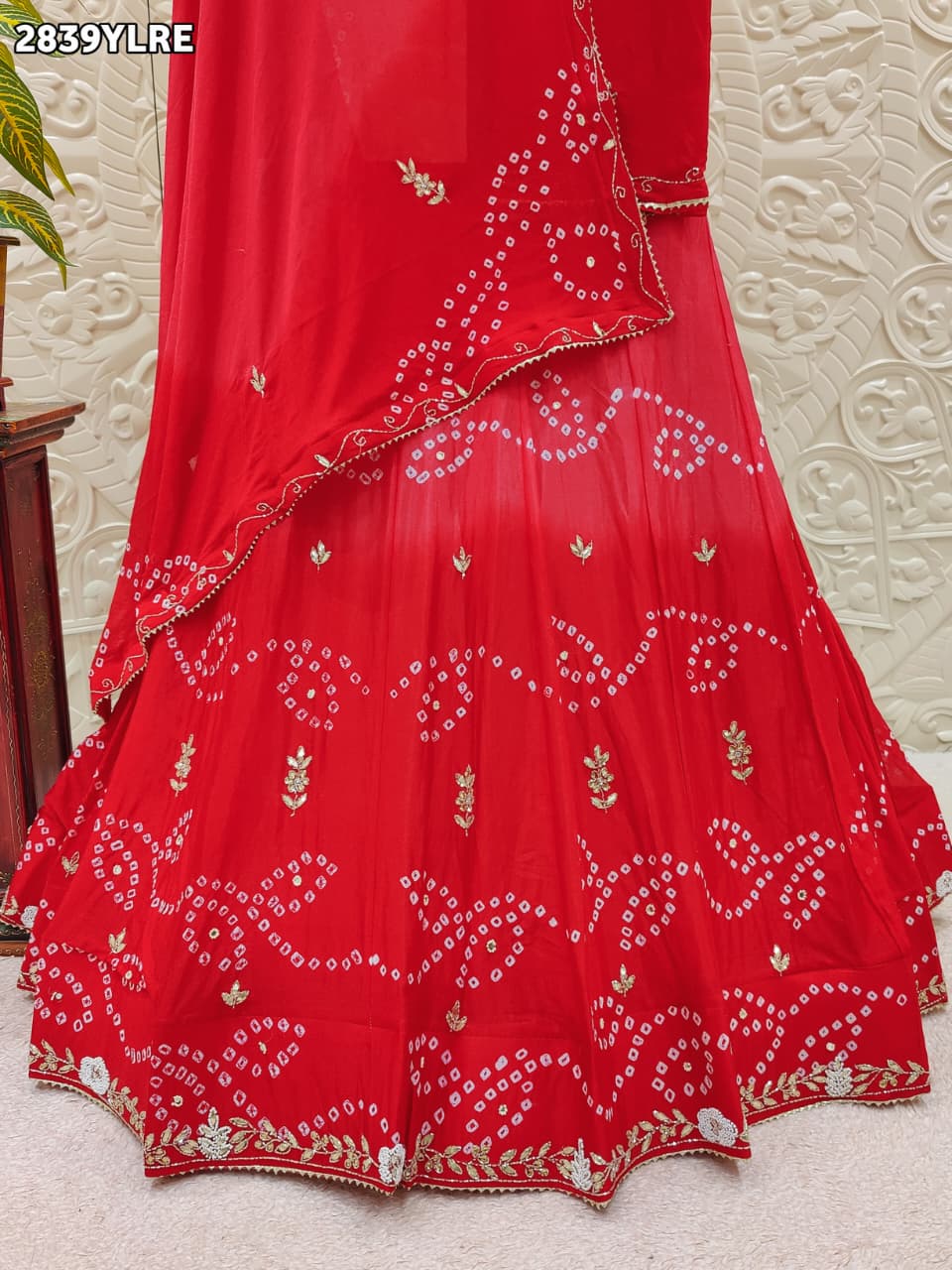 By Bandhani Lehenga With Traditional Wear