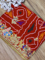 KcPc New Traditional Pila Chunri in Ojariya Fabric with Zardoji Embellishment MNL
