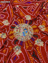 KcPc New Traditional Pila Chunri in Ojariya Fabric with Zardoji Embellishment MNL