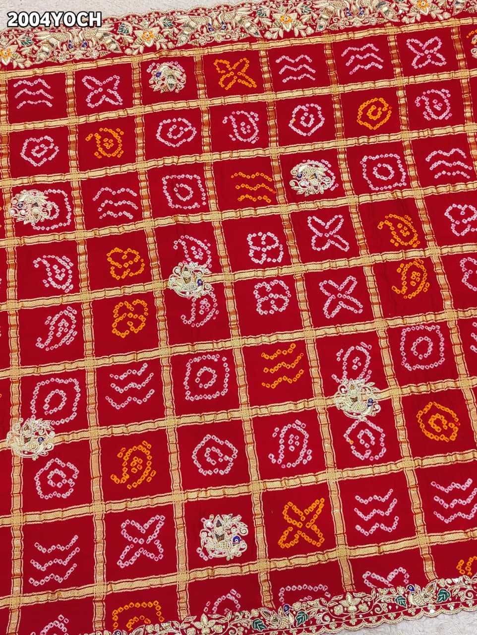KcPc NewRajasthani Gaji Silk Ghatchola Bandhani Style Zardoji Work ChunriMNL