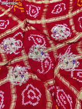 KcPc NewRajasthani Gaji Silk Ghatchola Bandhani Style Zardoji Work ChunriMNL