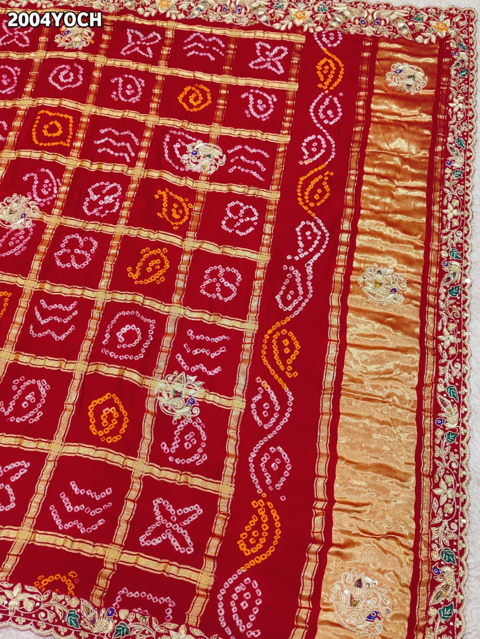 KcPc NewRajasthani Gaji Silk Ghatchola Bandhani Style Zardoji Work ChunriMNL