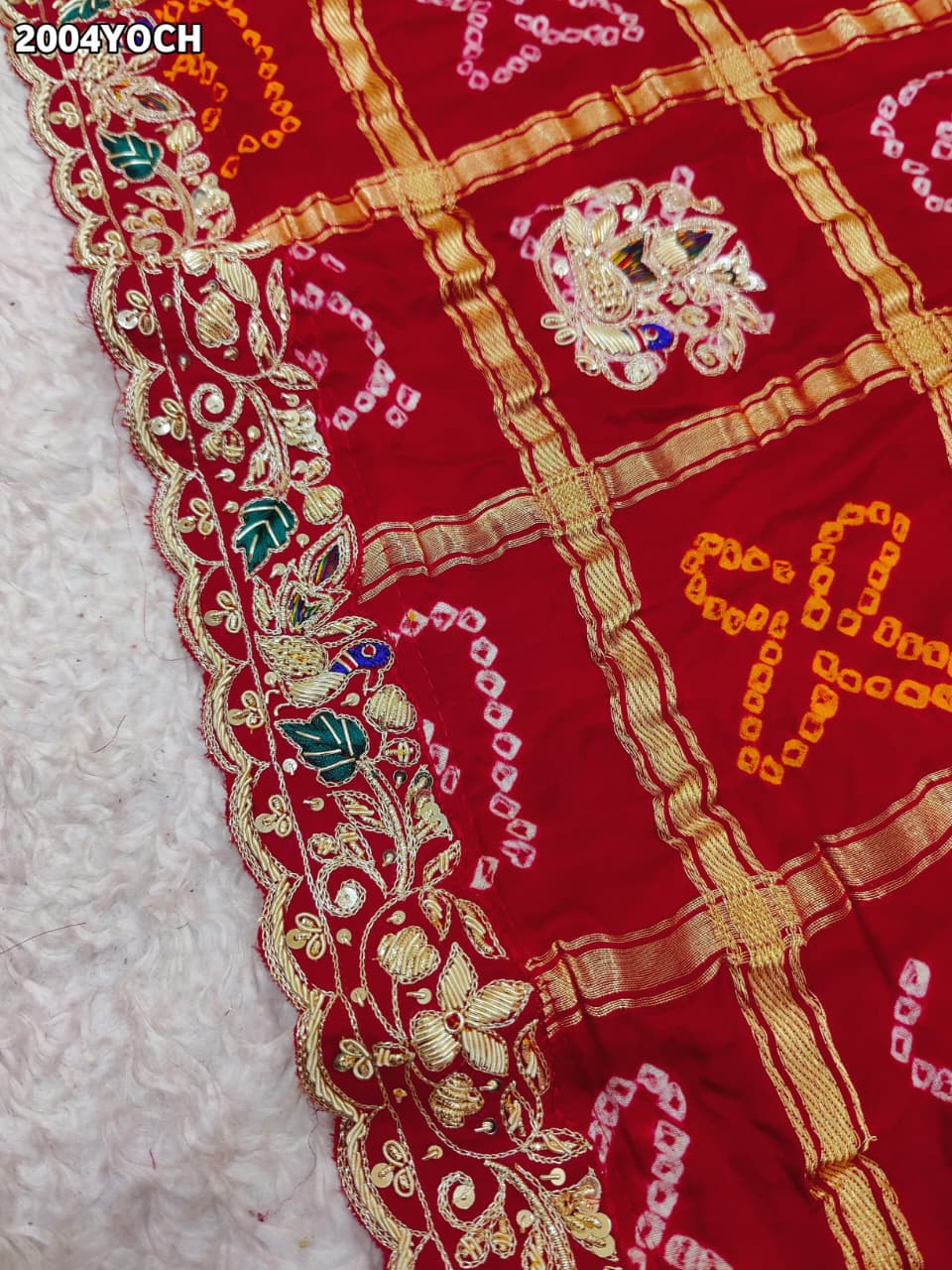 KcPc NewRajasthani Gaji Silk Ghatchola Bandhani Style Zardoji Work ChunriMNL