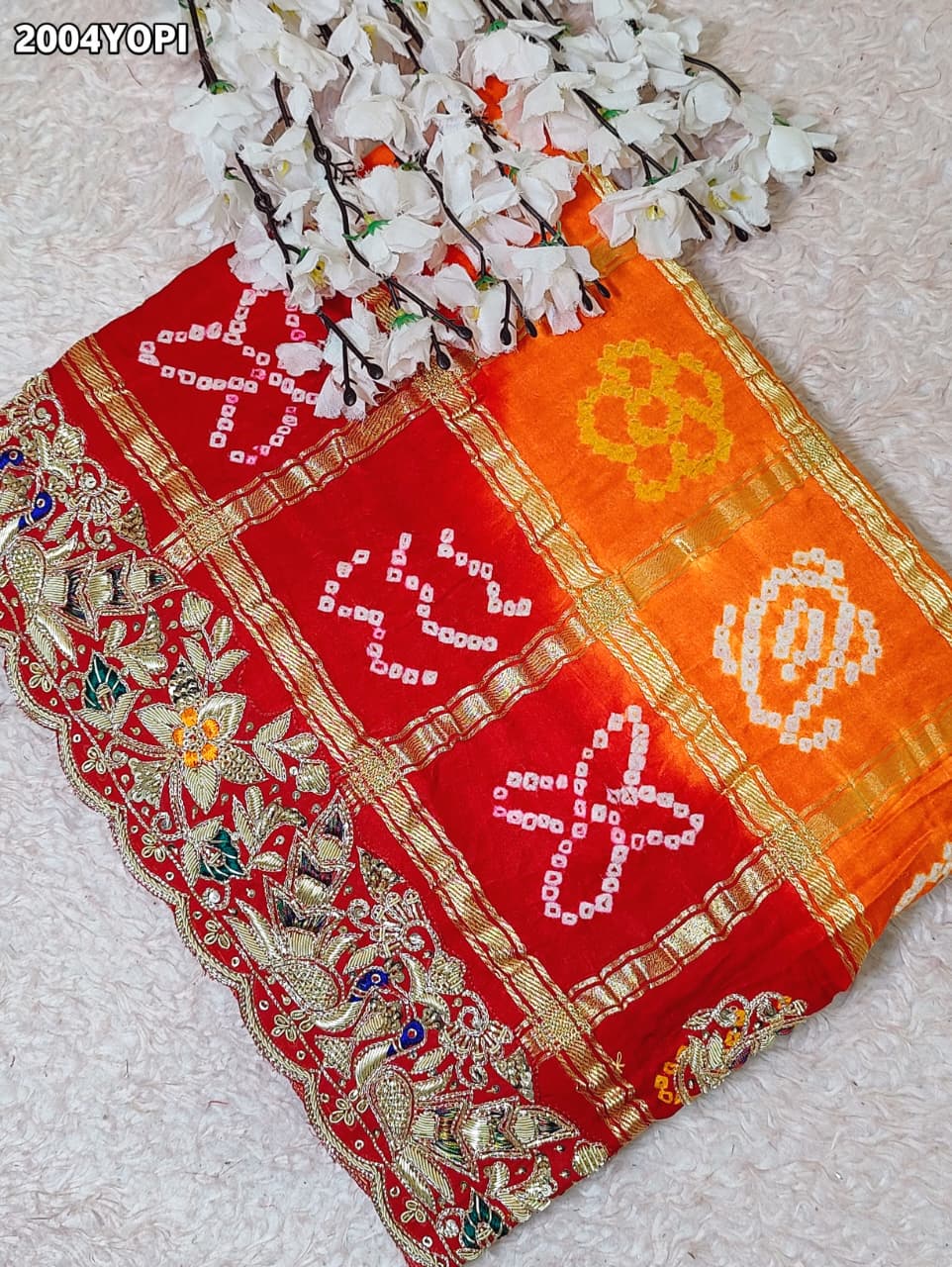 KcPc New Rajasthani Gaji Silk Ghatchola Bandhani Style Zardoji Work OdhnaMNL