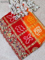 KcPc New Rajasthani Gaji Silk Ghatchola Bandhani Style Zardoji Work OdhnaMNL