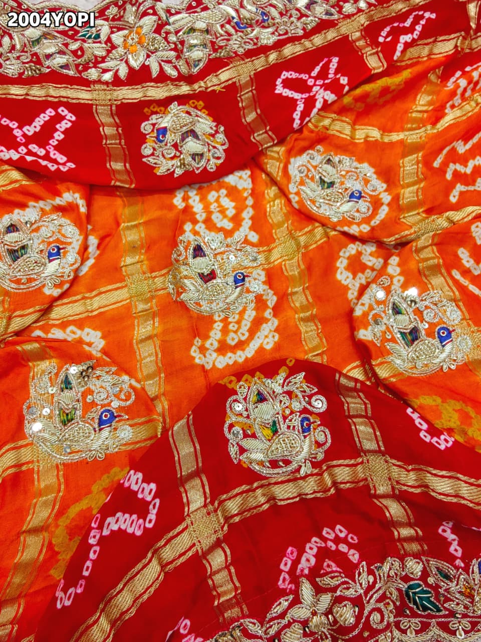 KcPc New Rajasthani Gaji Silk Ghatchola Bandhani Style Zardoji Work OdhnaMNL