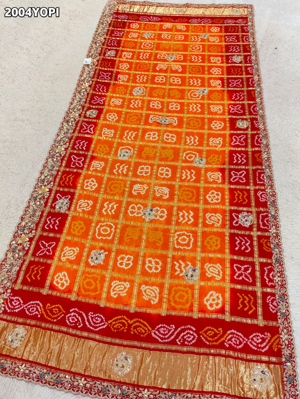 KcPc New Rajasthani Gaji Silk Ghatchola Bandhani Style Zardoji Work OdhnaMNL