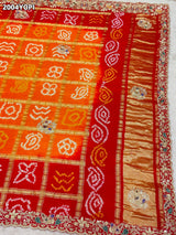 KcPc New Rajasthani Gaji Silk Ghatchola Bandhani Style Zardoji Work OdhnaMNL