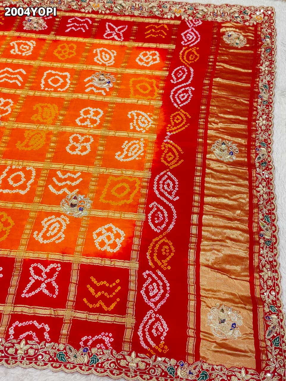 KcPc New Rajasthani Gaji Silk Ghatchola Bandhani Style Zardoji Work OdhnaMNL