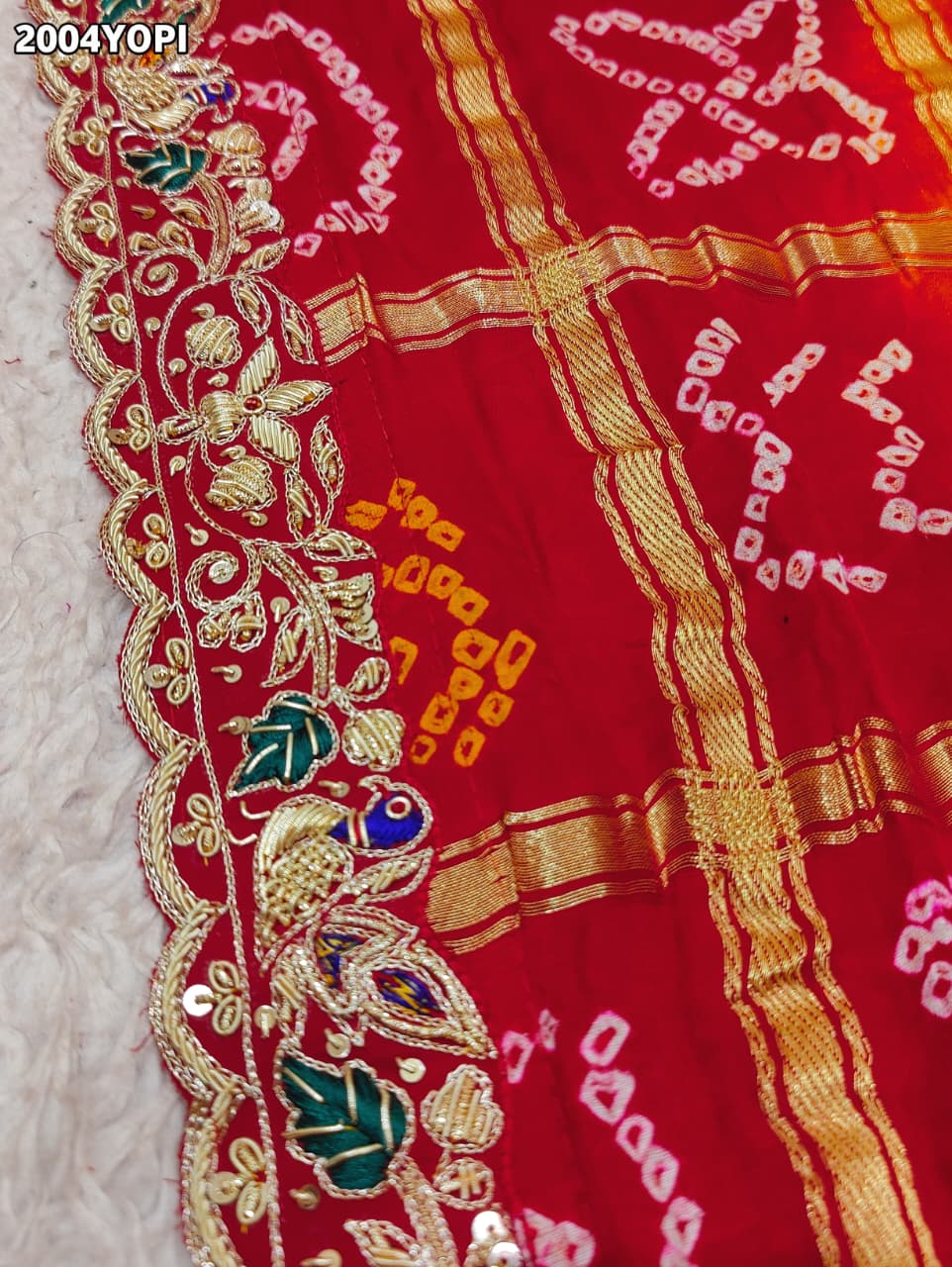 KcPc New Rajasthani Gaji Silk Ghatchola Bandhani Style Zardoji Work OdhnaMNL