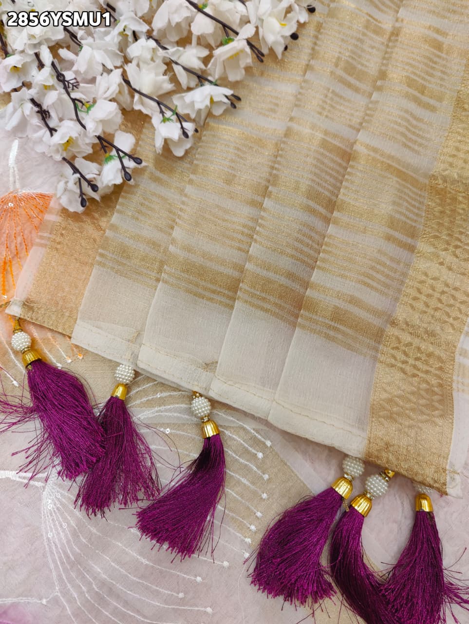 By Printed Saree With Festive wear