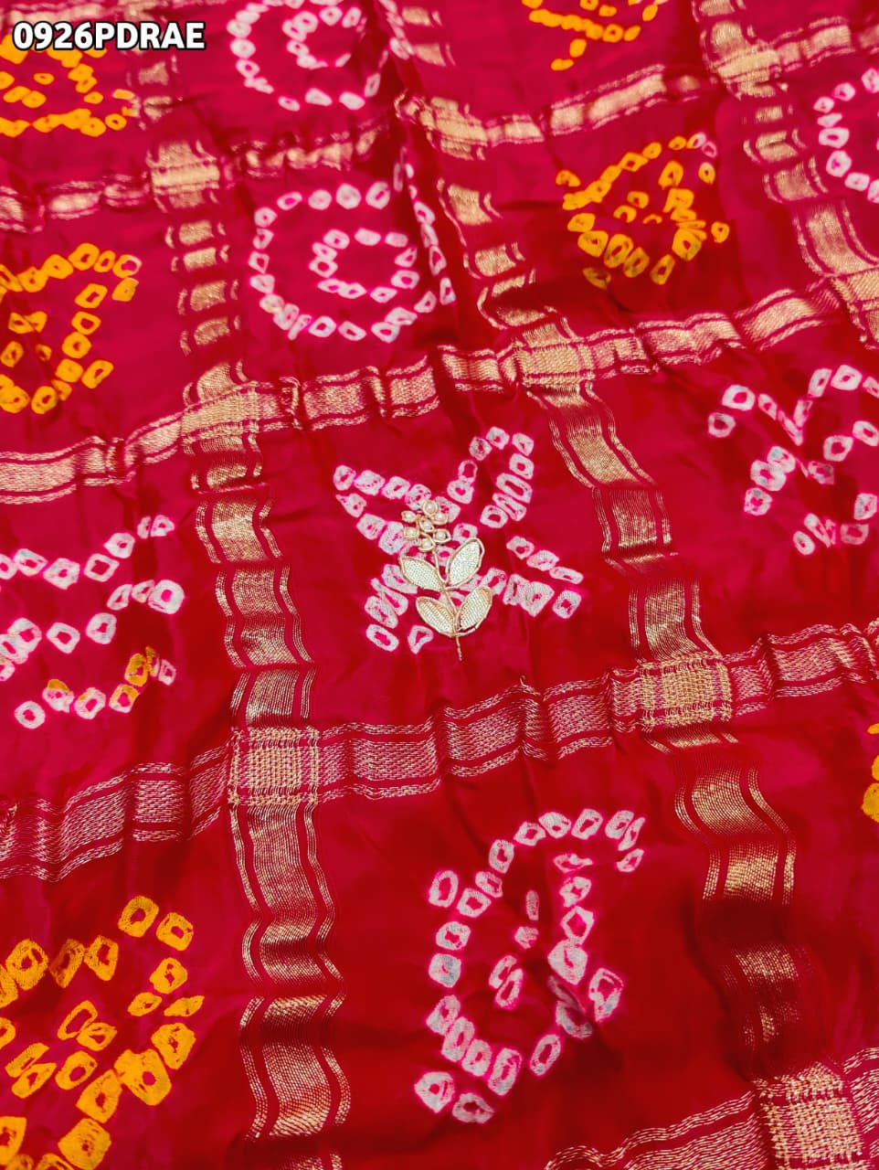 By Bandhani Saree With Traditional Wear