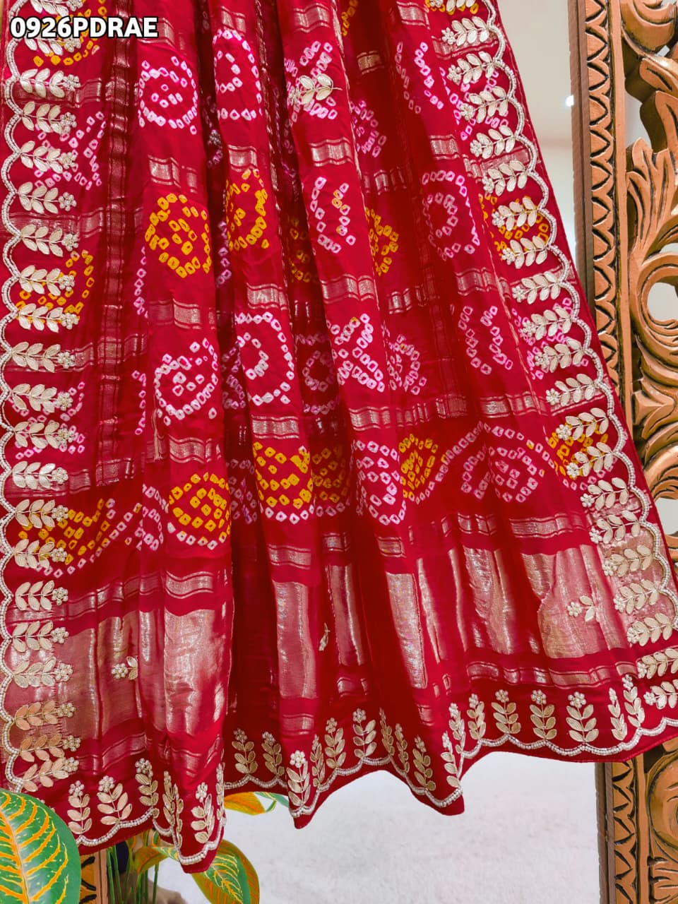 By Bandhani Saree With Traditional Wear