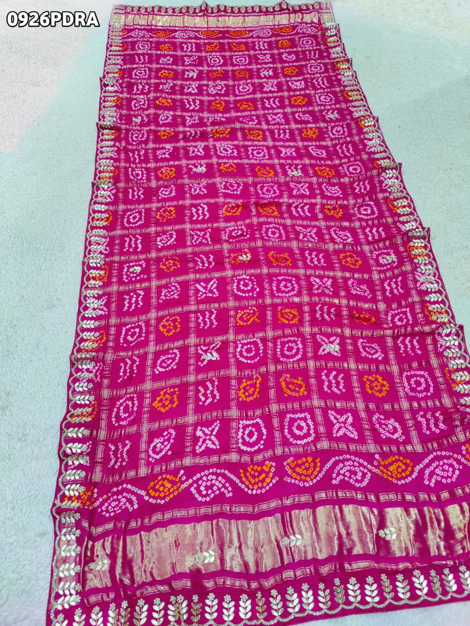 By Bandhani Saree With Traditional Wear