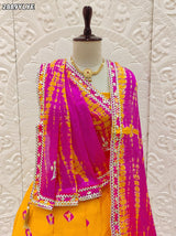By Shibori Bhandej Lehenga With Traditional wear