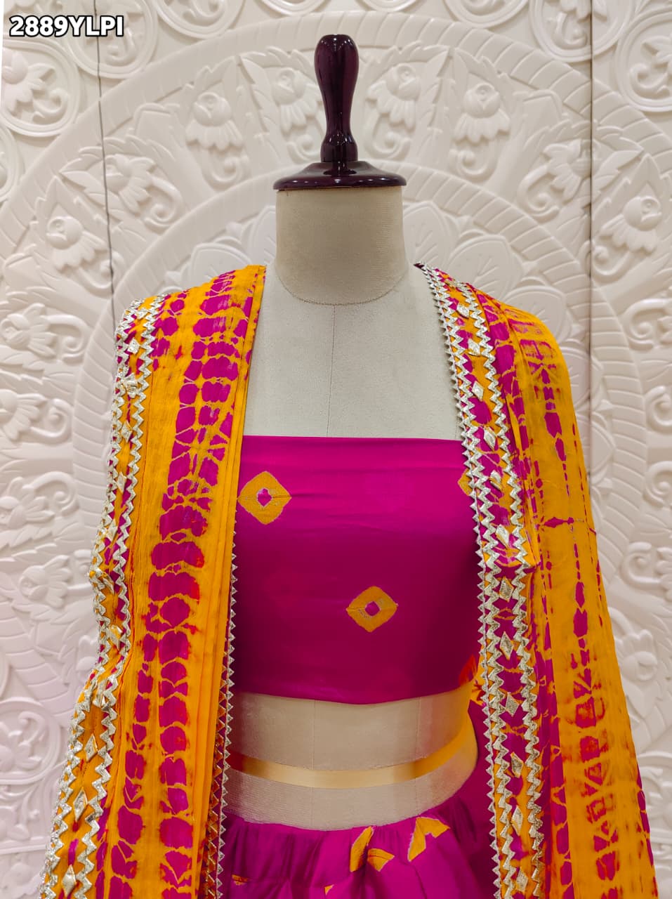 By Shibori Bhandej Lehenga With Traditional wear
