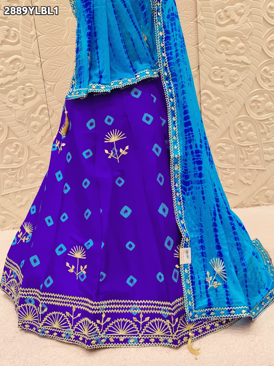 By Shibori Bhandej Lehenga With Traditional wear