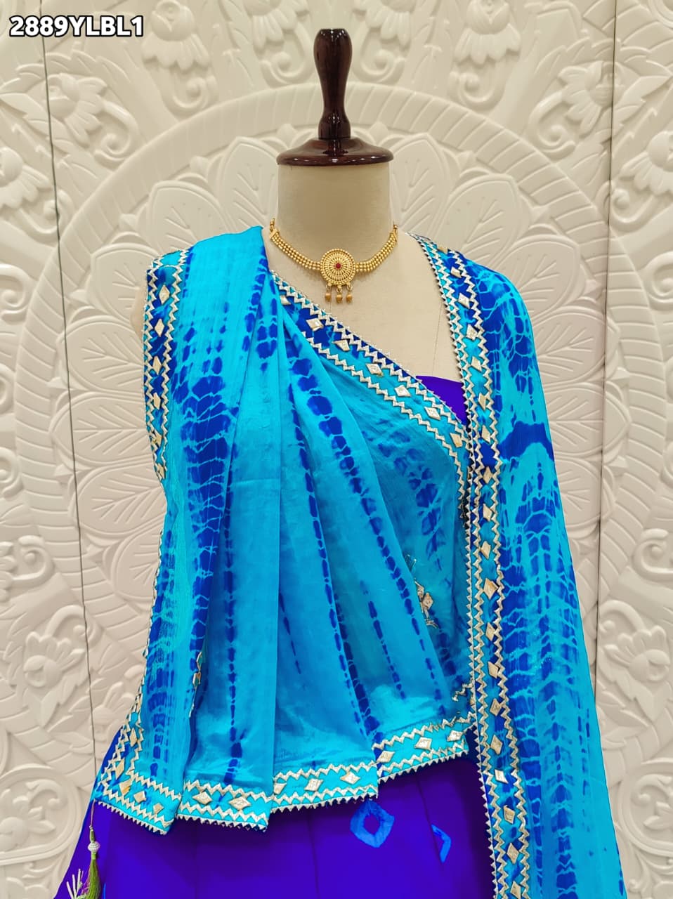 By Shibori Bhandej Lehenga With Traditional wear