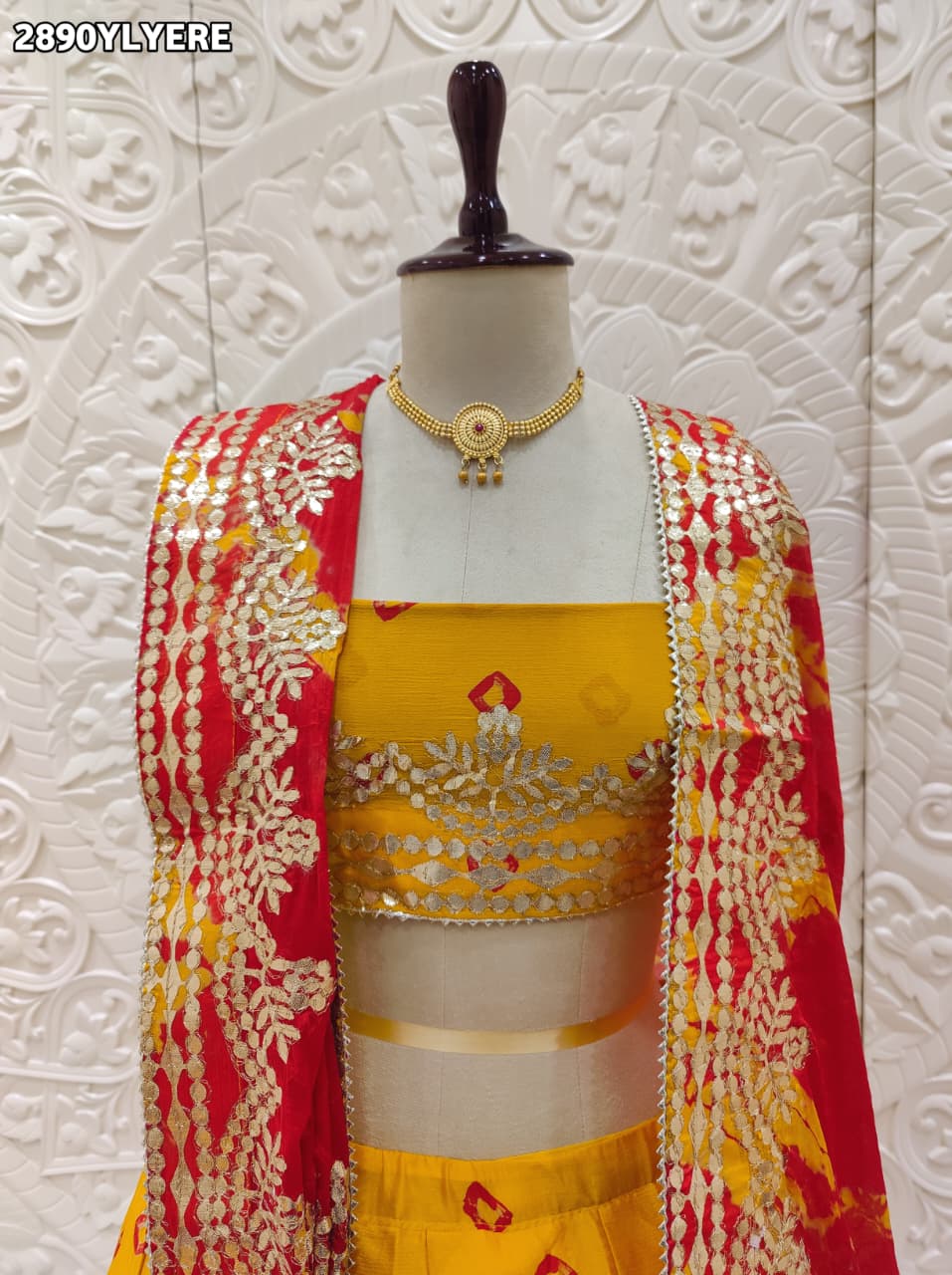 By Bandhani Lehenga With Traditional Wear