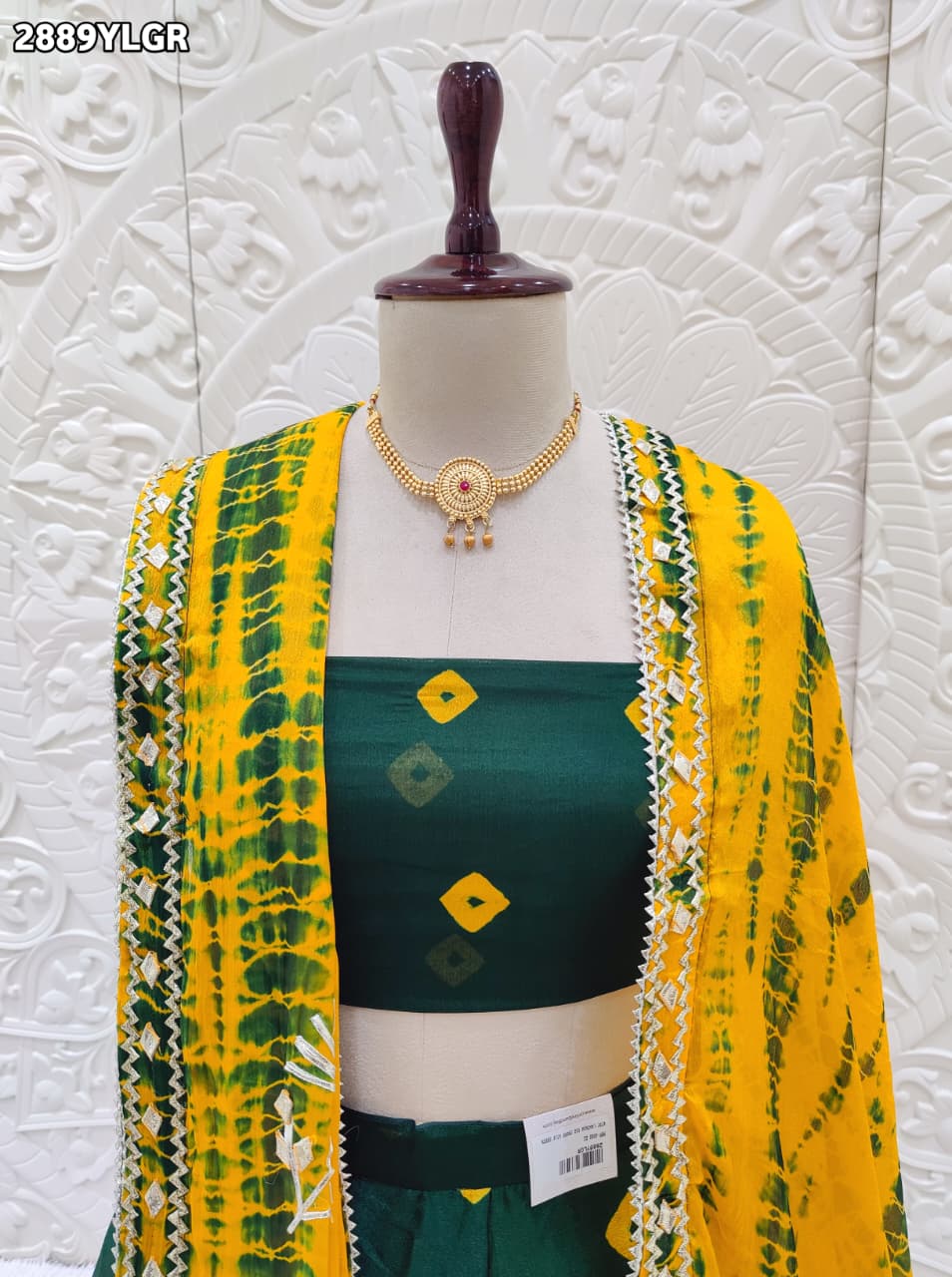 By Shibori Bhandej Lehenga With Traditional wear