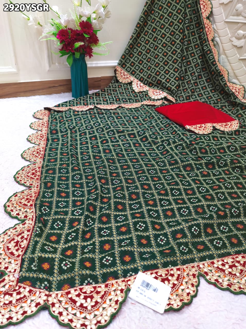 By Bandhani Saree With Festive Wear