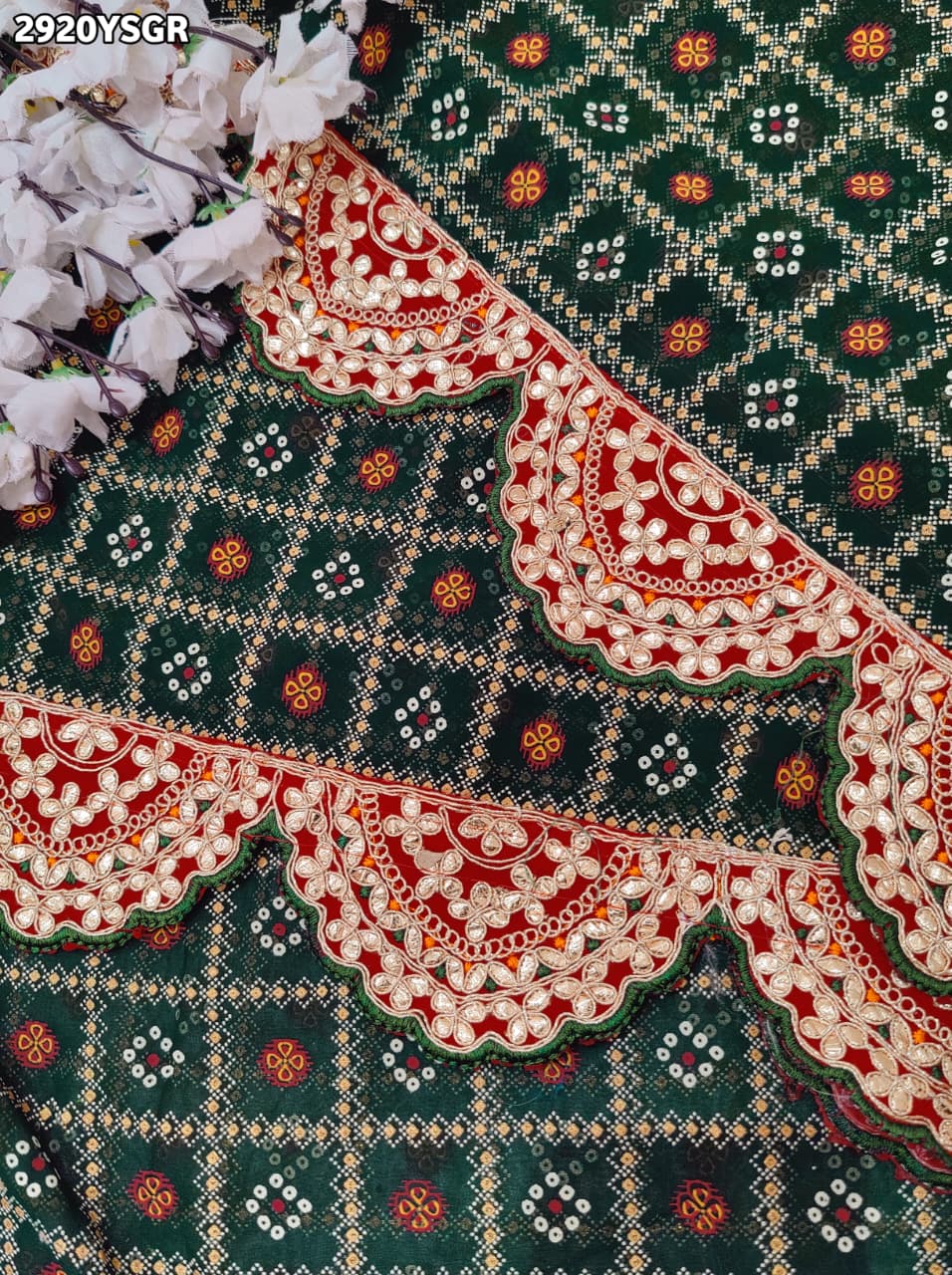 By Bandhani Saree With Festive Wear