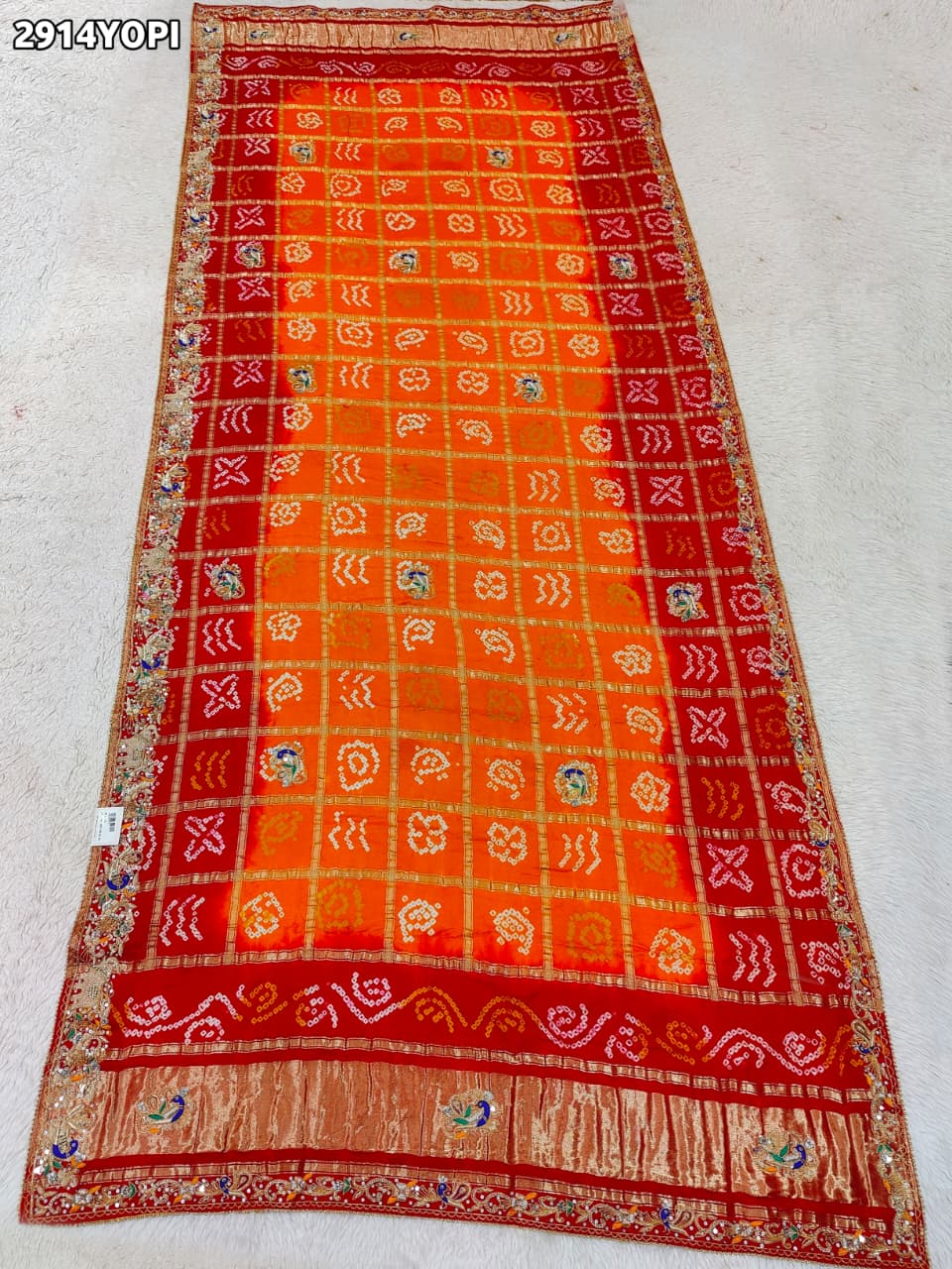 By New Premium Marwadi Bandhani Dupatta with Elegant Zardozi Work