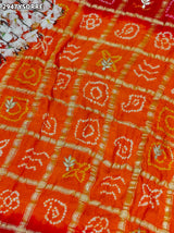 By Bandhani Saree With Gota Patti Work