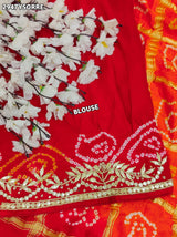 By Bandhani Saree With Gota Patti Work