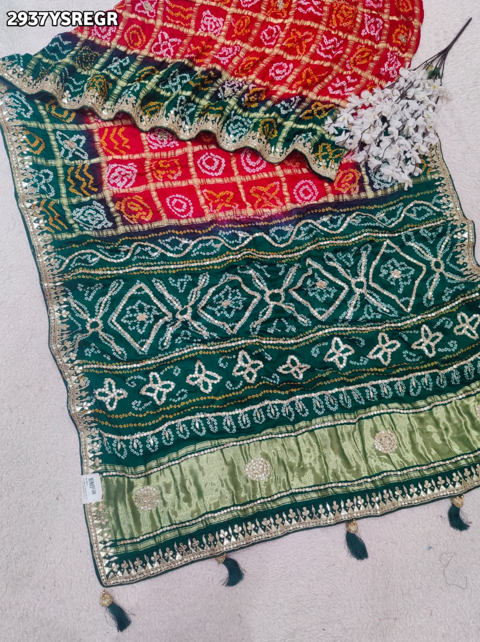 By Bandhani Saree With Wedding Wear