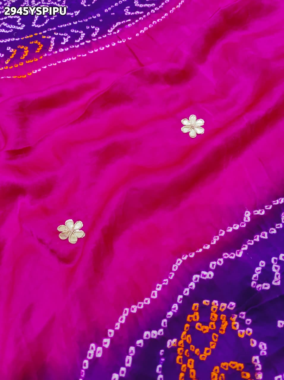 By Bandhani Saree With Traditional Wear