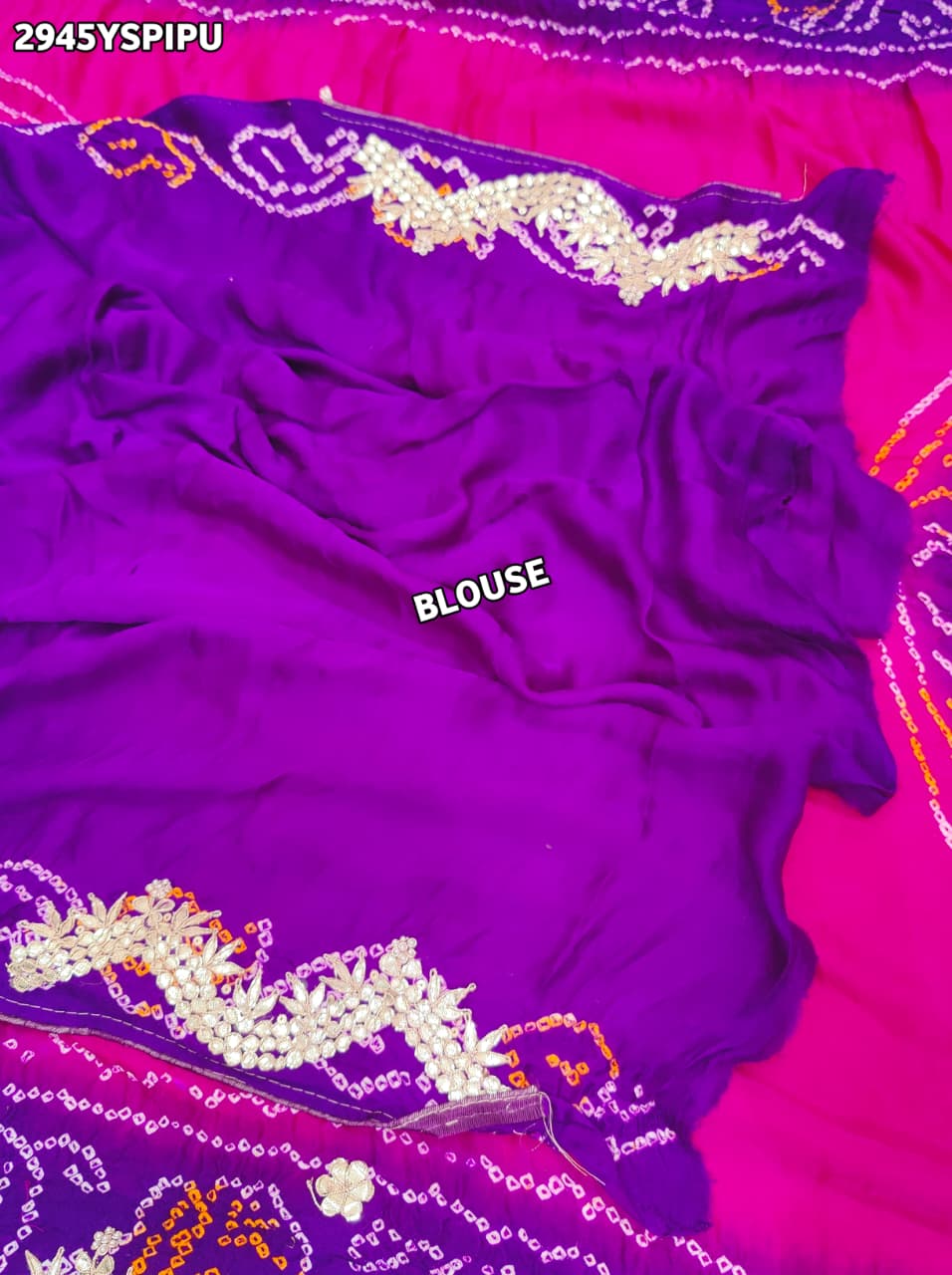 By Bandhani Saree With Traditional Wear