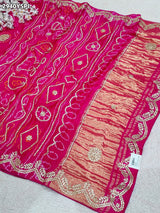 By Bandhani Saree With Traditional Wear