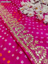 By Bandhani Saree With Traditional Wear