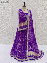 By Bandhani Lehenga With Traditional Wear