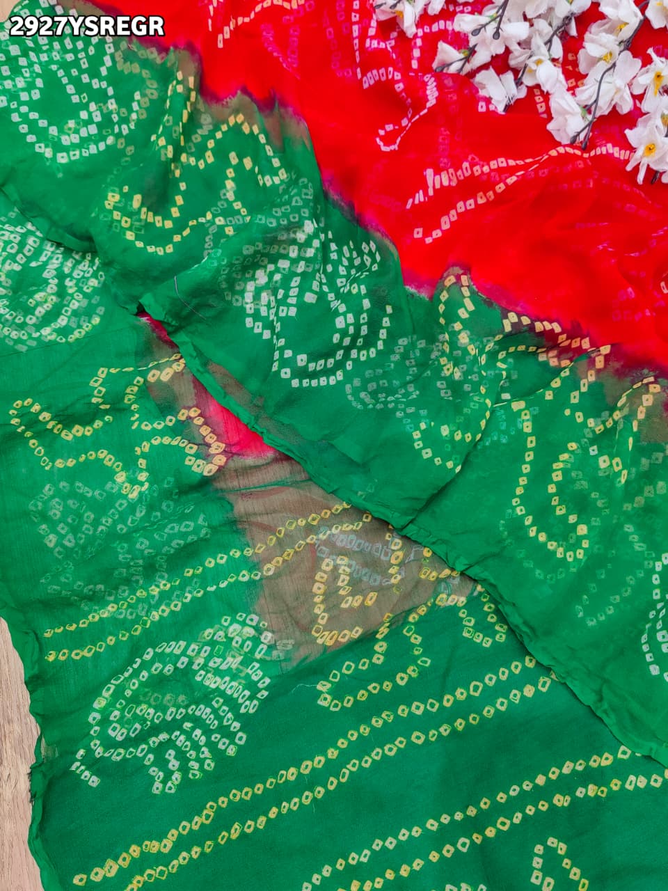 By Bandhani Saree With Festivel Wear