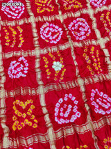 KcPc New Gaji Silk Dupatta Bandhani Style with Beautiful Gota Patti Work AMT