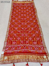 KcPc New Gaji Silk Dupatta Bandhani Style with Beautiful Gota Patti Work AMT