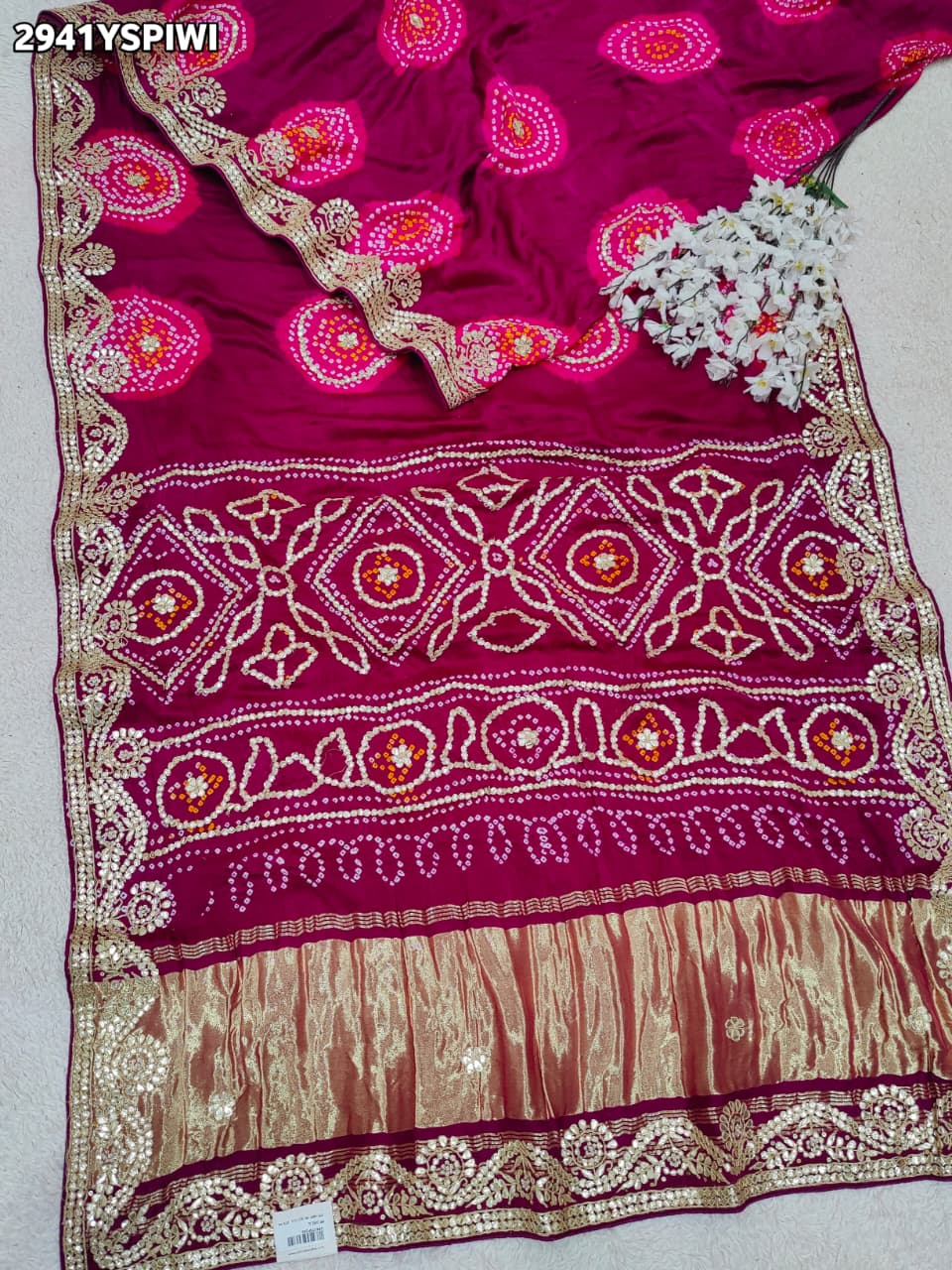 By Bandhani Saree With Wedding Wear