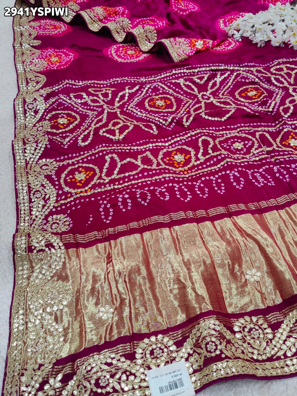 By Bandhani Saree With Wedding Wear