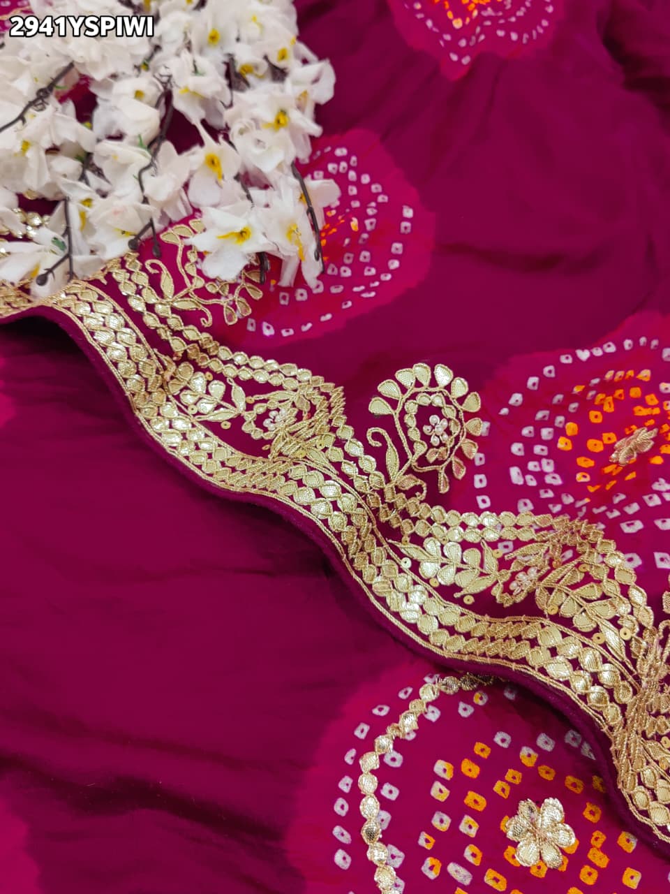 By Bandhani Saree With Wedding Wear